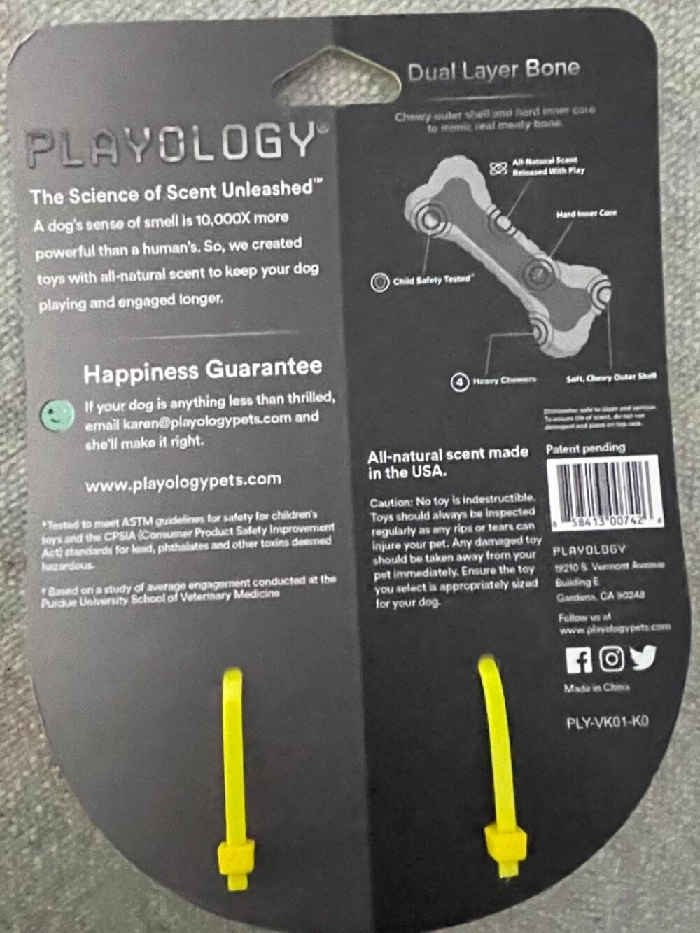 Playology Dual Layer Bone Dog Chew Toy Medium Chicken NWT Puppy Gift Scented - Picture 2 of 6